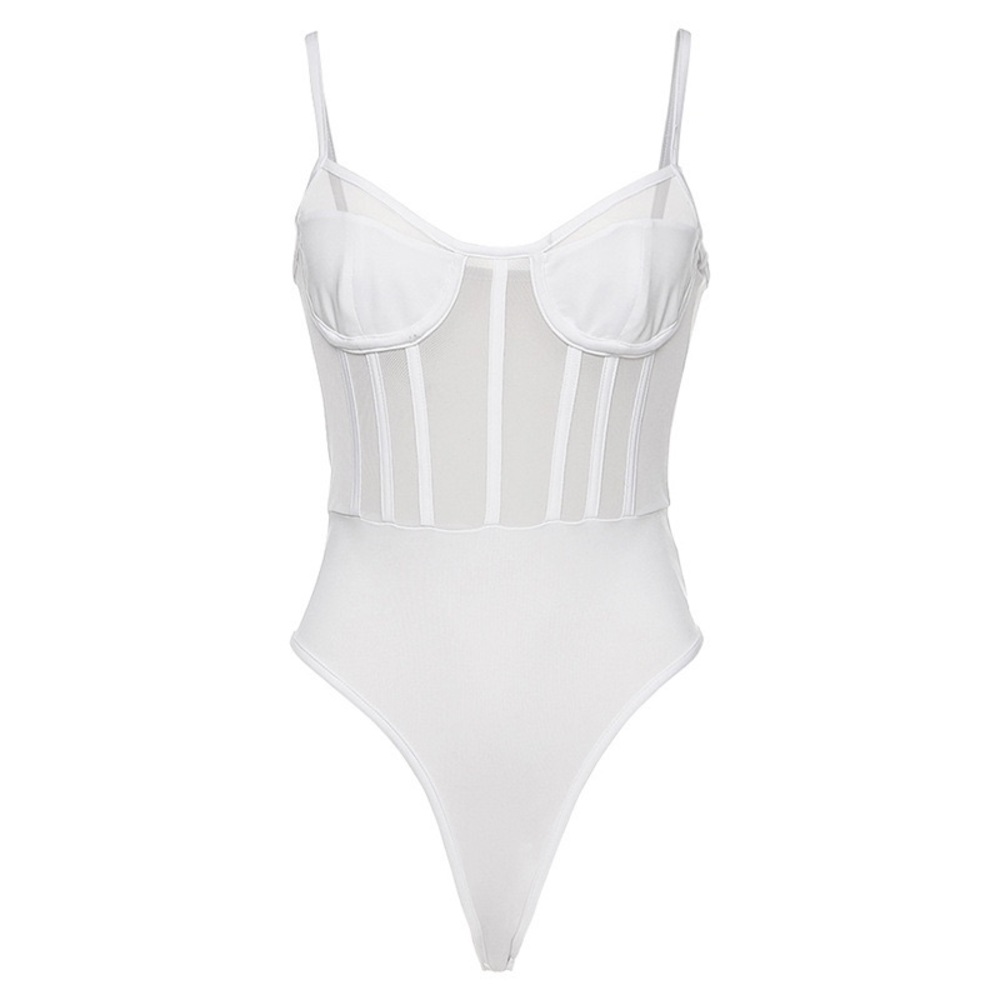 Woman adult sheer crop top- white - Picture 8 of 8